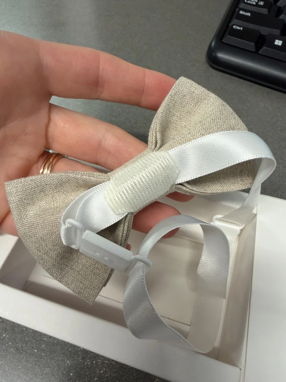 Toddler Boys Light Beige Bow Tie